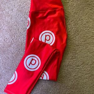 Pure Barre Red Circle P Leggings